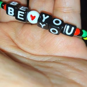 Handmade glass bead bracelet, multi color